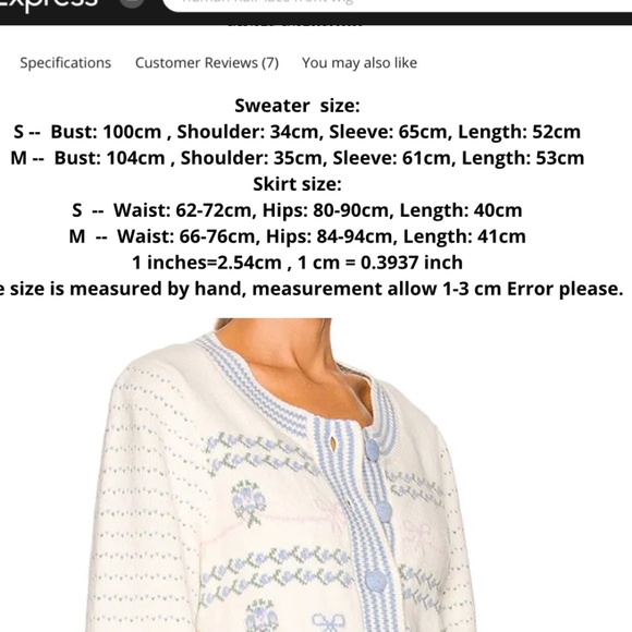 Women’s The Angeline Floral White Multi Button Front Sweater sz med bust 40.9” - Picture 7 of 7